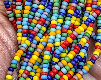 Czech Rocaille Seed Bead Bright Mix 11/0, Matte Finish