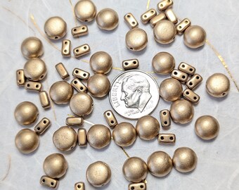 Gold Wash Czech Glass Bead Kit, 56 pc