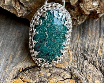 Turquoise and Silver Pendant, White Water Turquoise, Turquoise Jewelry, Bohochic, Bohemian Jewelry, Silver Fire Bezel, Artisan Jewelry