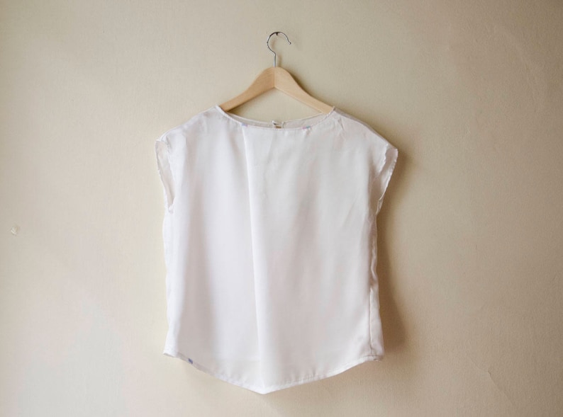 White Top Silver Blouse Available in Plus sizes and Many Colors Satin Asymmetric Blouse Black Silk Top