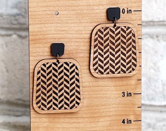 SVG Chevron Boho Earrings - 2 Sizes