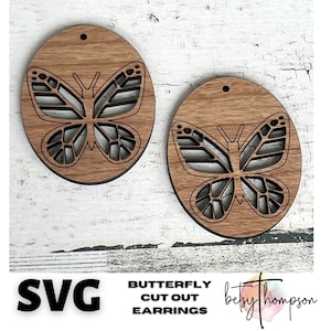 SVG Butterfly Cut Out Earrings