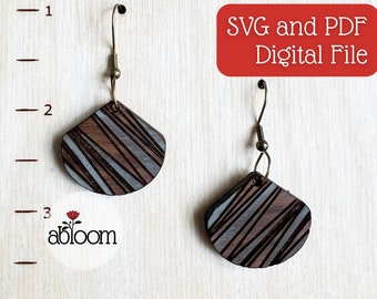 Angled Striped Earrings  SVG - Digital File