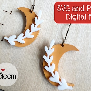 Layered Moon Earrings SVG - Digital File