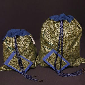 Metallic Gold und Blau Weihnachtsgeschenktüten