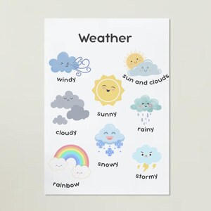 Póster del tiempo para niños