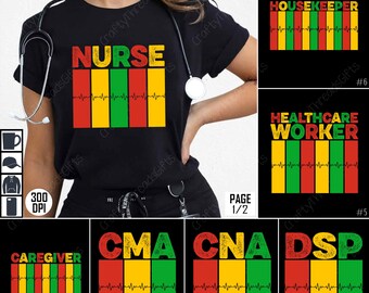 看護師昇華バンドル、医療従事者 PNG、看護師クリップアート、CMA CNA DSP アート、ハウスキーパー デザイン、医療スタッフ デジタル