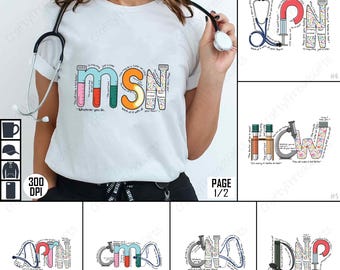 Nurse Sublimation PNG, Medical Design Clipart, Healthcare Worker Art, Nursing School Graphics, Digital Download, Stethoscope Art