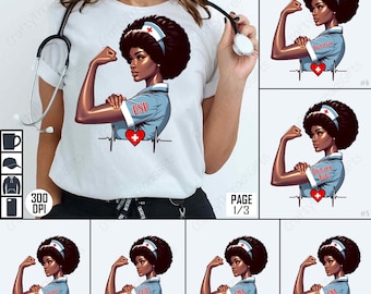 Nurse PNG Sublimation Design, Nurse Clipart Bundle, Healthcare Worker PNG, Nurse Shirt Design, Digital Download