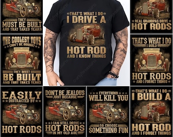 Hot Rod Png Bundle, Custom Hot Rod Art, Classic Car Graphic, Mechanic Sublimation, Old Man Car Builder, Retro Auto File, Car Lover Graphic