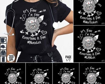 Pacchetto PNG Nurse Life, Design a sublimazione Med Tech Life, Clipart operatore sanitario, PNG medico divertente, Download digitale di umorismo infermieristico