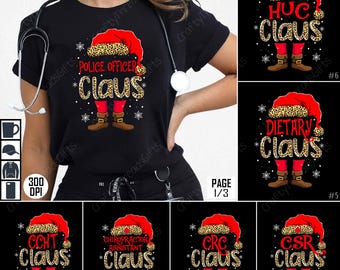 Police Officer Claus PNG, Christmas Cop Bundle, Holiday Law Enforcement Design, Santa Police Sublimation, Xmas Officer Shirt, Leopard
