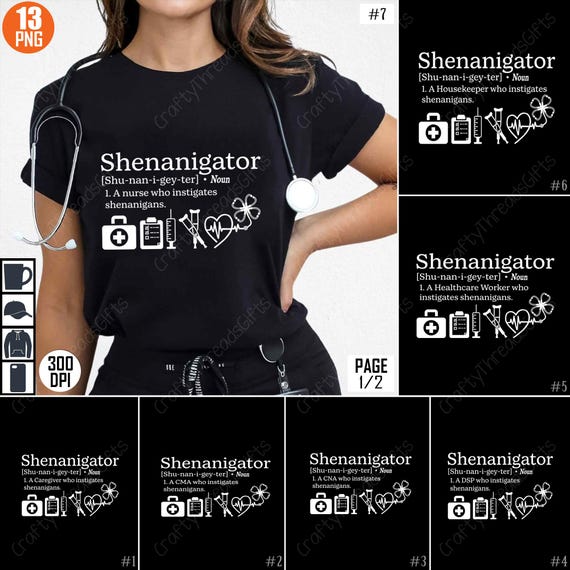 Nurse Shenanigator PNG, Healthcare Worker Sublimation Design, Nurse Humor Clipart, Medical Staff PNG, Funny Nurse Quote, Digital Download