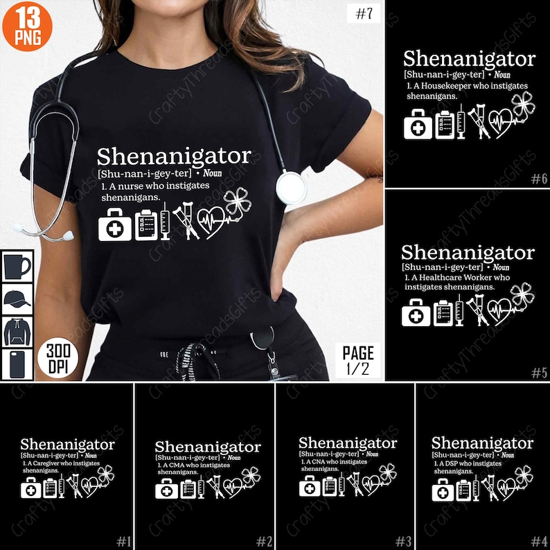 Nurse Shenanigator PNG, Healthcare Worker Sublimation Design, Nurse Humor Clipart, Medical Staff SVG, Funny Nurse Quote, Digital Download