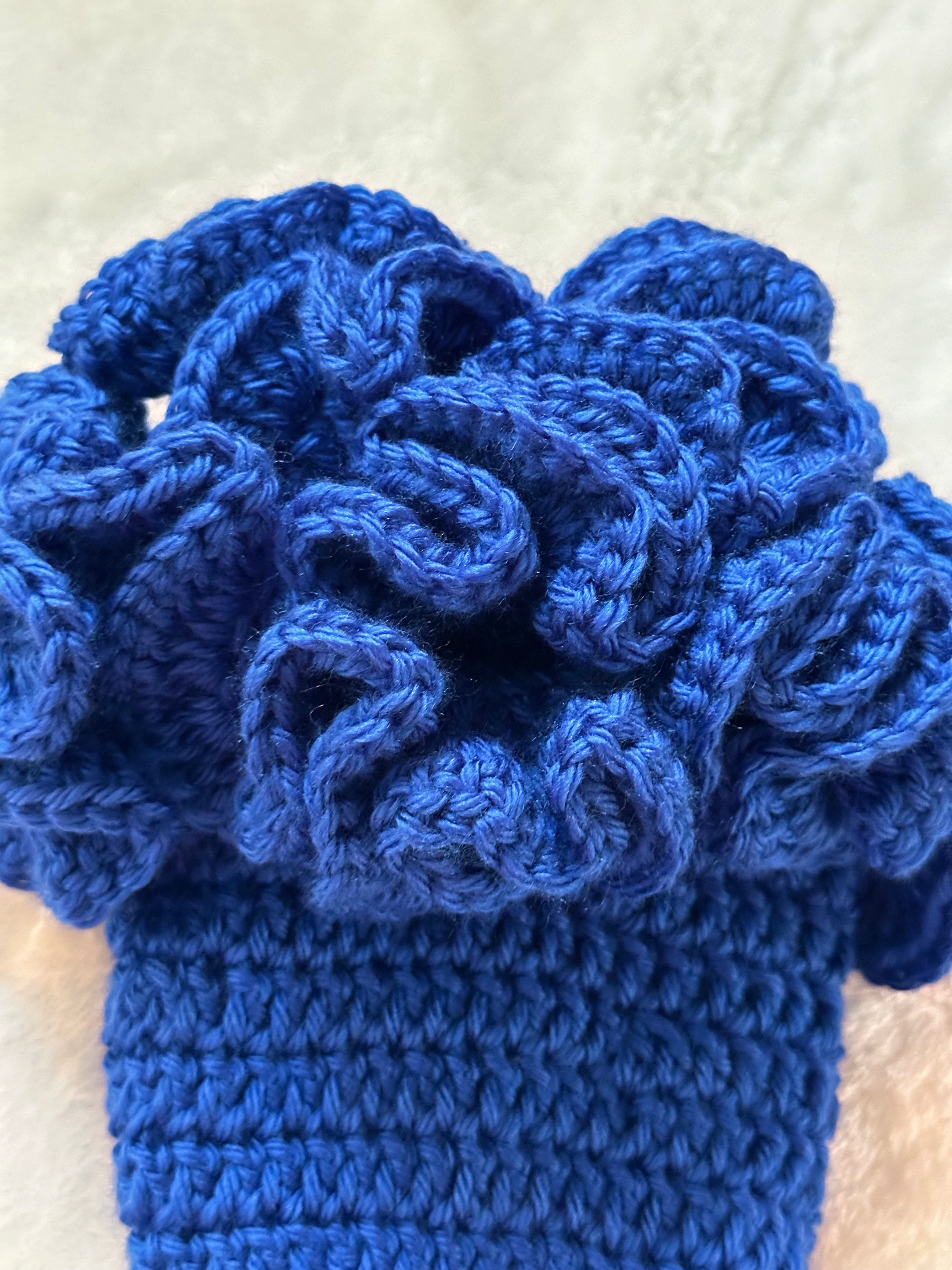 Gold-Accent Royal Blue Crochet Bucket Hat Blue Crochet Bucket Hat – Soraya Hennessy main image 2