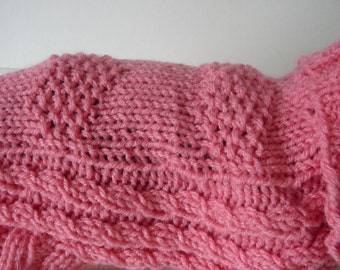 READY TO SHIP  ~   Handmade Knit Dog Coat ~ Sweater ~ Pink ~ Acrylic ~ Petite ~ Measures 10.0"