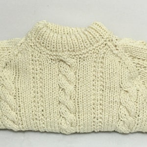 READY TO SHIP Handmade Knit Aran Cable Sweater and Hat Toddler Boys Aran Acrylic Size 1 to 2 years image 3