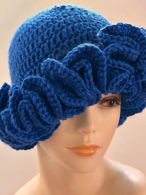 Crochet Bucket Hat with Ruffles Brim Handmade Acrylic Yarn Handmade Crochet Ruffle Bucket Hat - Fall Multicolor - Etsy main image 4