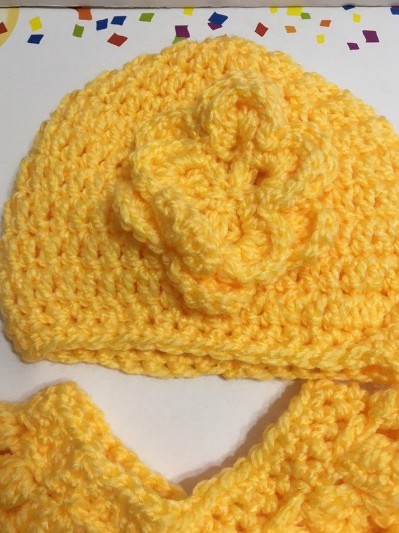 READY TO SHIP     Handmade Crocheted Toddler Poncho and Hat ~ Yellow ~ Acrylic ~ Size 2 to 4 years