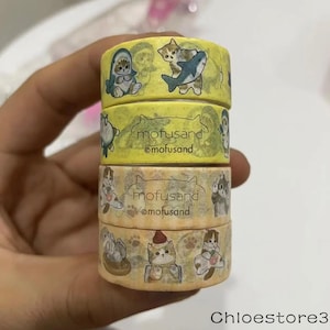 Shark Cat Washi Tape - Cute Washi Tape - Pretty Scrapbook - Cute Journal - Cute Stationery - Crafts - Personalized Gifts