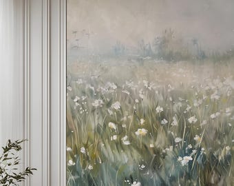 Meadow Flowers Wallpaper: Rustic Woodland Vinyl Wall Mural
