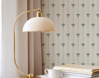 Green Stripe Classical Wallpaper – Vintage Peel & Stick or Traditional Line Wall Covering