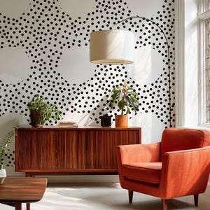 Djärv modern avtagbar tapet, abstrakt geometrisk väggdekor i mitten av århundradet och modern accent