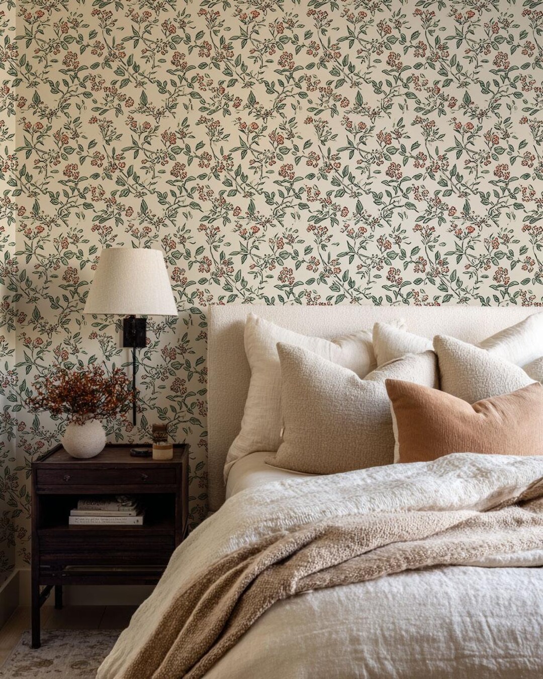 Botanical Classic Floral Wallpaper – Elegant English Cottage, Vintage ...