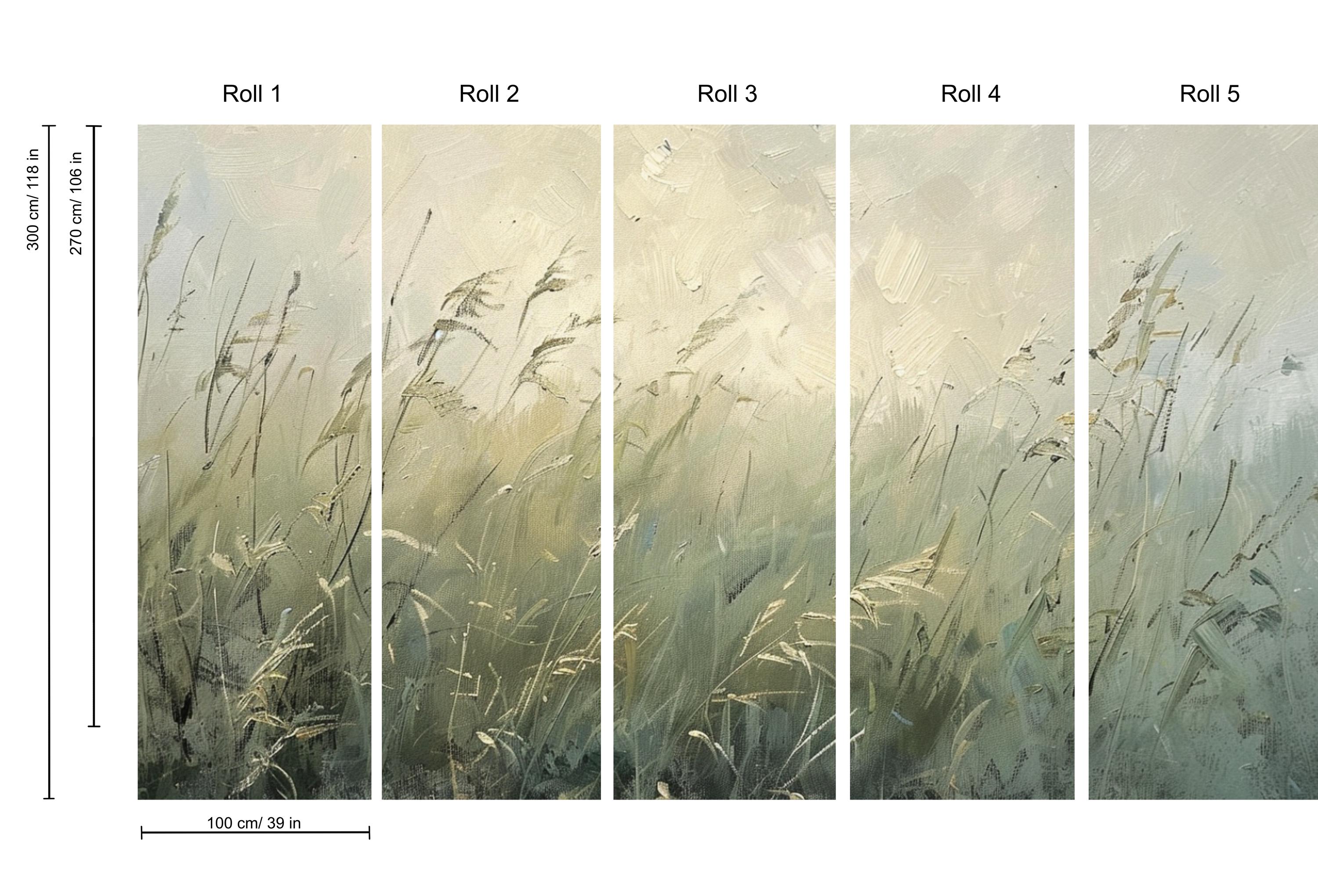Rustic Grass Background Green Botanical Farmhouse Wallpaper Mural: Rustic Grass Boho Textured ...