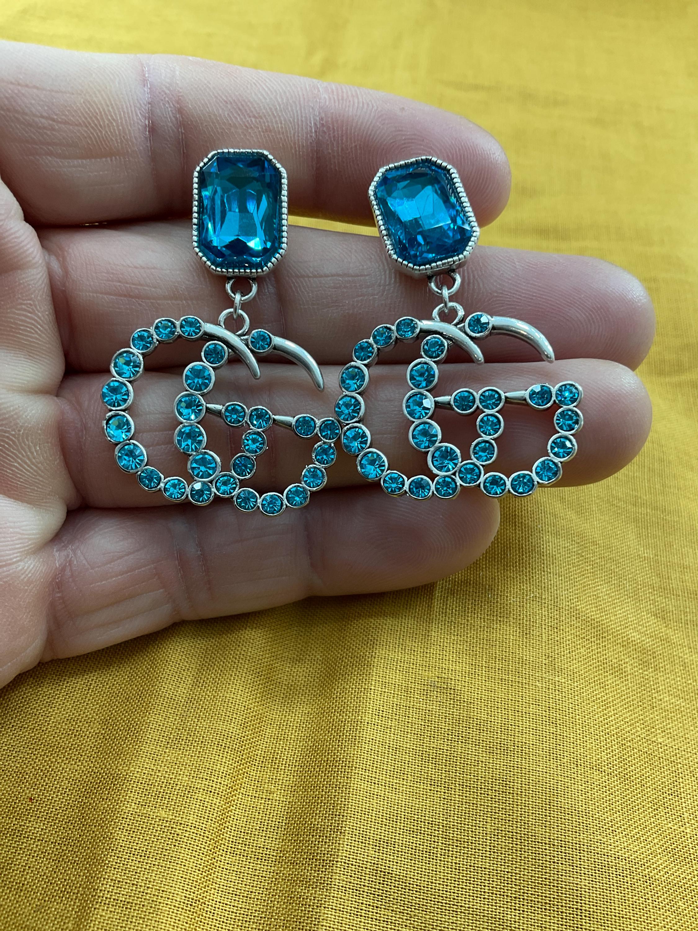 Multicolor Earring Gucci Gucci Multicolor Crystal Faux Pearl Logo