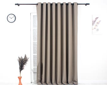Linen Look Blackout Curtains, 13 Colors. Linen Sunblock Drapes, Grommet Bedroom Panels.