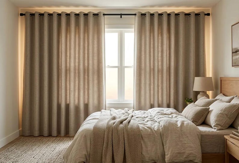 Granitmuster Faux Leinen Vorhang Panel, extra breit Wohnzimmer drapiert, 12 Farben. Bild 8