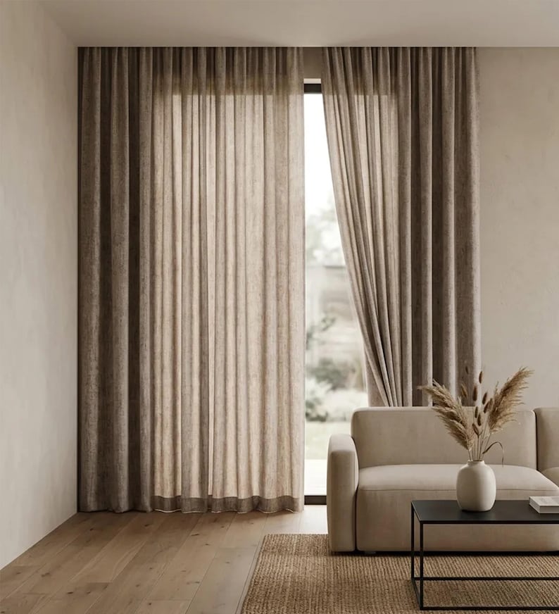 Granitmuster Faux Leinen Vorhang Panel, extra breit Wohnzimmer drapiert, 12 Farben. Bild 1