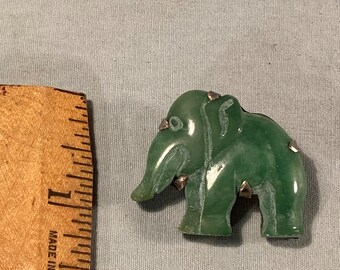 Jade Elephant Pin