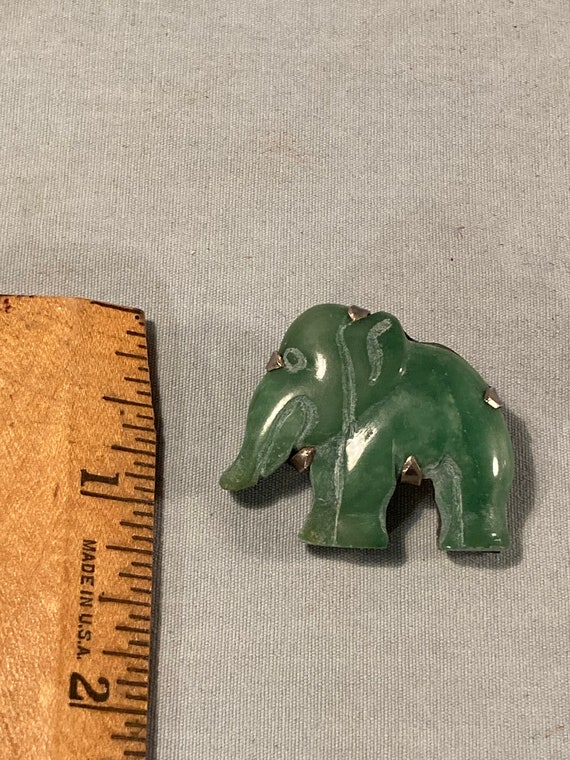 Jade Elephant Pin