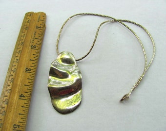 Fall Special - 1 Ounce Sterling Silver large contemporary pendant necklace