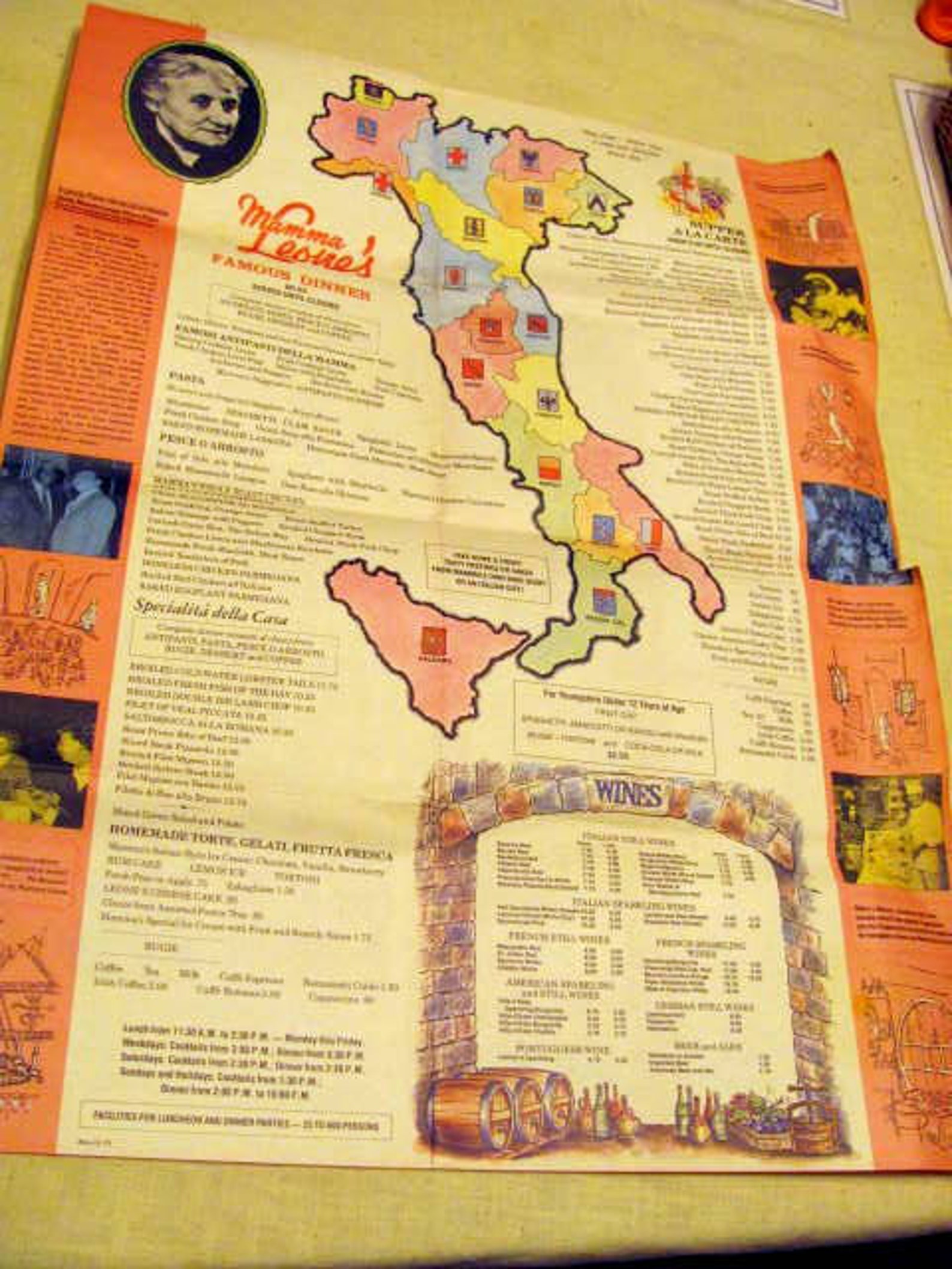 Vintage 1970's Mama Leone's Restaurant Menu New York Etsy
