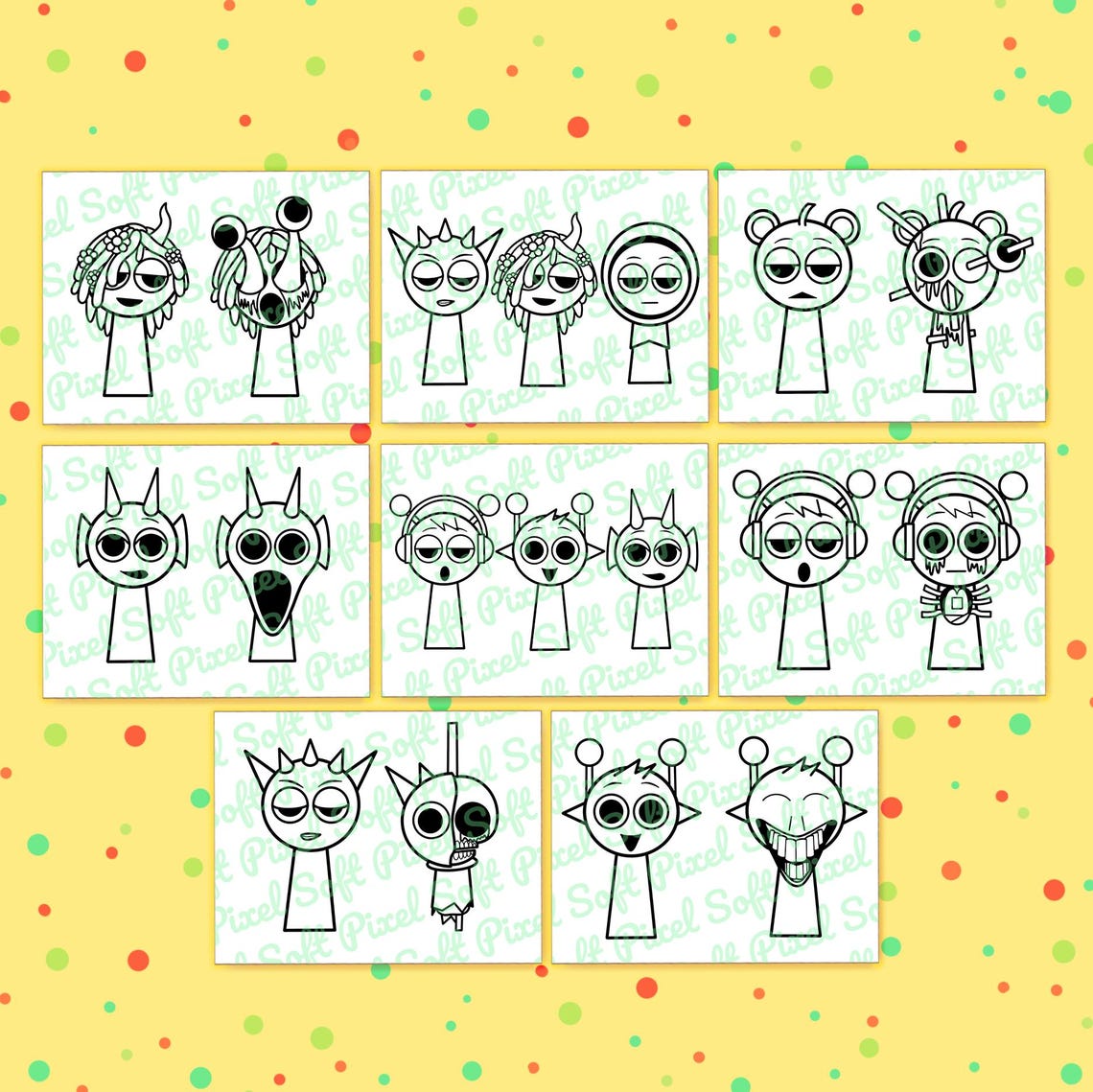 8 incredibox sprunki coloring pages for kids vineria oren jevin sky