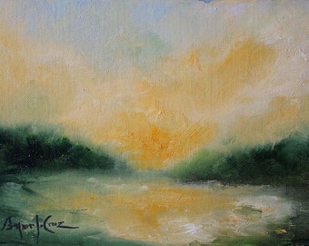 DAWN, Amparo Lopez Paintings, Original Oil Painting,