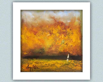 Evening storm, Original Oil Painting,  Amparo Lopez Paintings, gift for housewarming, wedding, retirement, anniversary, appreciation gift