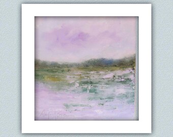 The Pond, Original Oil Painting,  Amparo Lopez Paintings, gift for housewarming, wedding, retirement, anniversary, appreciation gift