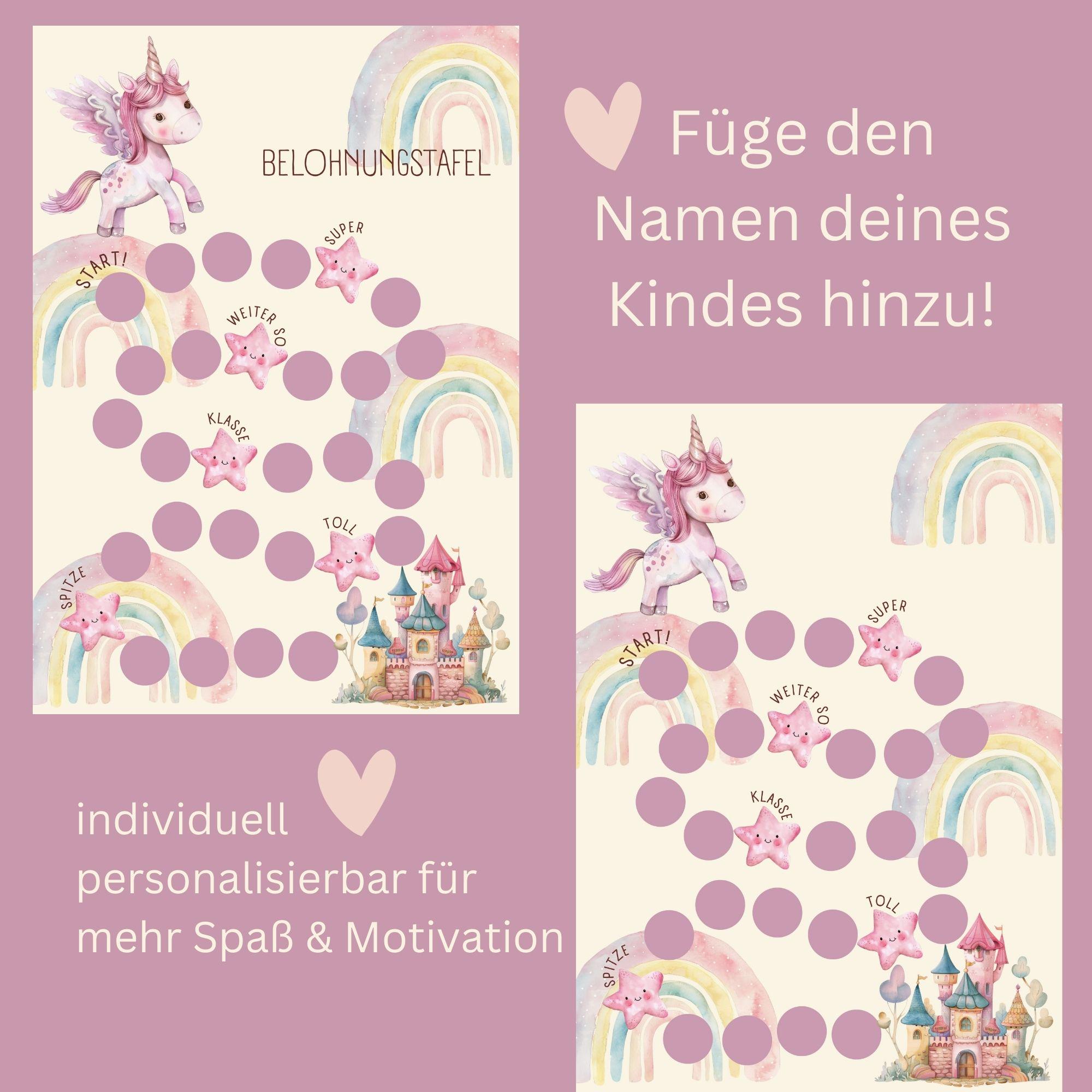 Unicorn Reward Chart for Kids | Printable Reward Plan | Motivation ...