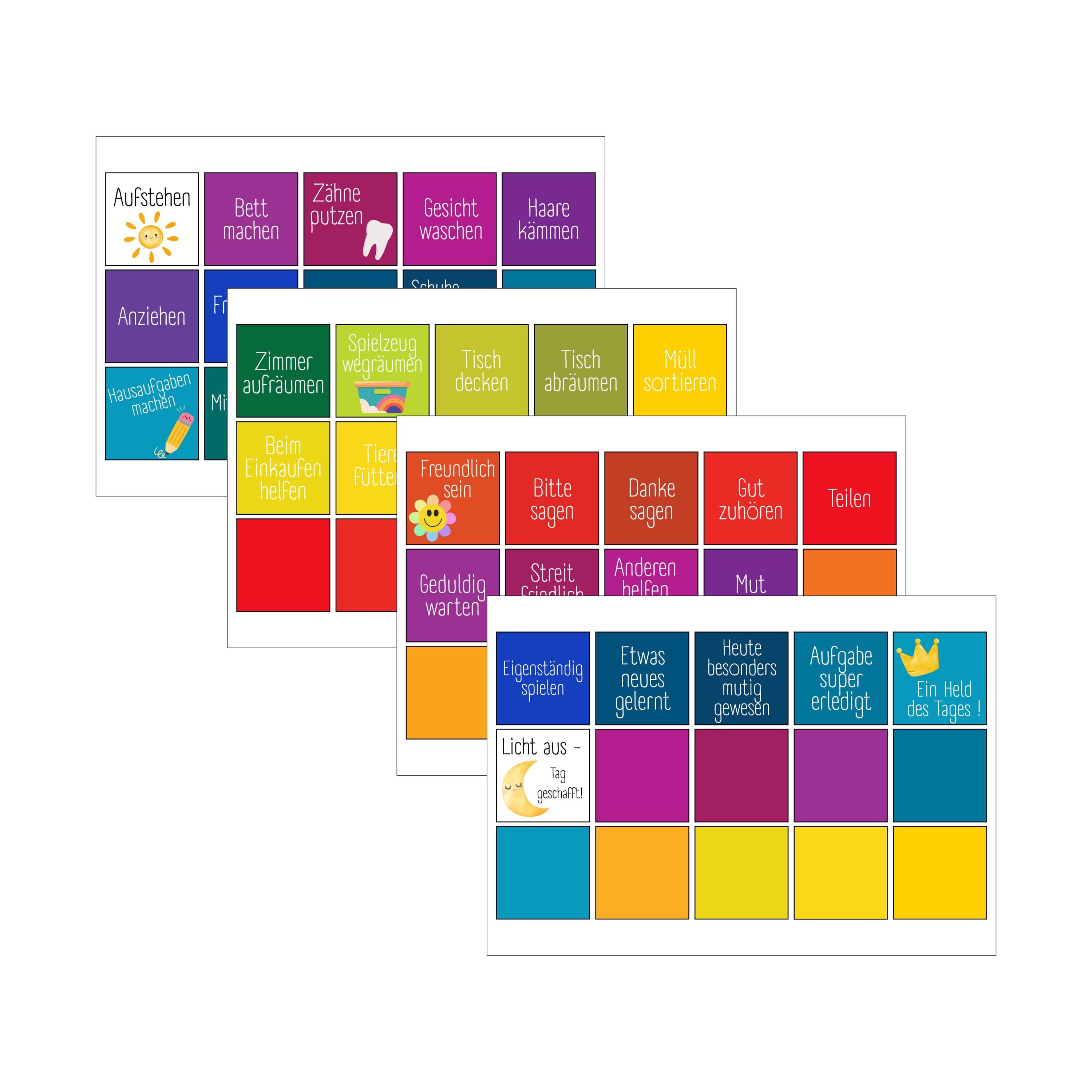 Our Daily Routine Rainbow Rainbow Routine Cards for Children | 60 Tasks | Visualizing the Daily ...