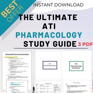 ATI Pharmacology la guida completa allo studio per l'esame sorvegliato, domande di farmacologia, appunti di farmacologia per l'esame sorvegliato