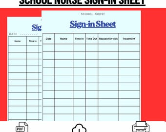 Printable Patient Visit Log Sheets: Clinic & Nurse Documentation (PDF Bundle)