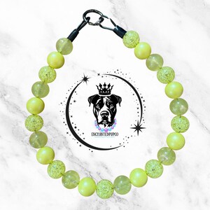 Yellow crackle Beaded dog collar 20MM beads