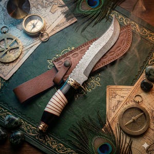 Museum-Standard 15" Recurved Damascus Sculpture | Striped-Display 2026 Signature Heritage Gallery Art