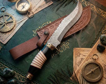 Museum-Standard 15" Recurved Damascus Sculpture | Striped-Display 2026 Signature Heritage Gallery Art