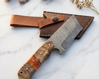 Executive-Artisan 8" Damascus Steel Block Sculpture | Amber-Core 2026 Premier Display Art