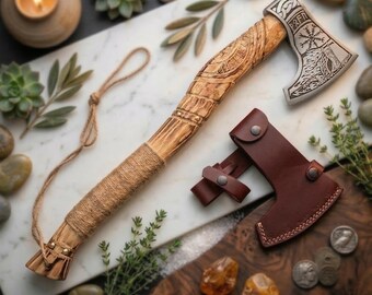 Custom-Commissioned 22" Nordic War Axe | Jute-Wrap 2026 Signature St. Patrick’s Gift